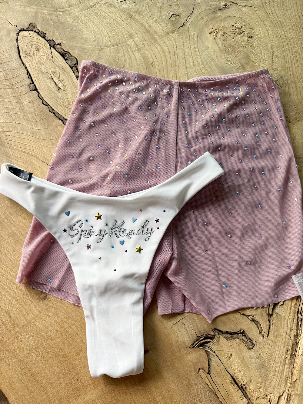 MESH SHORTS with RHINESTONES(customized color)
