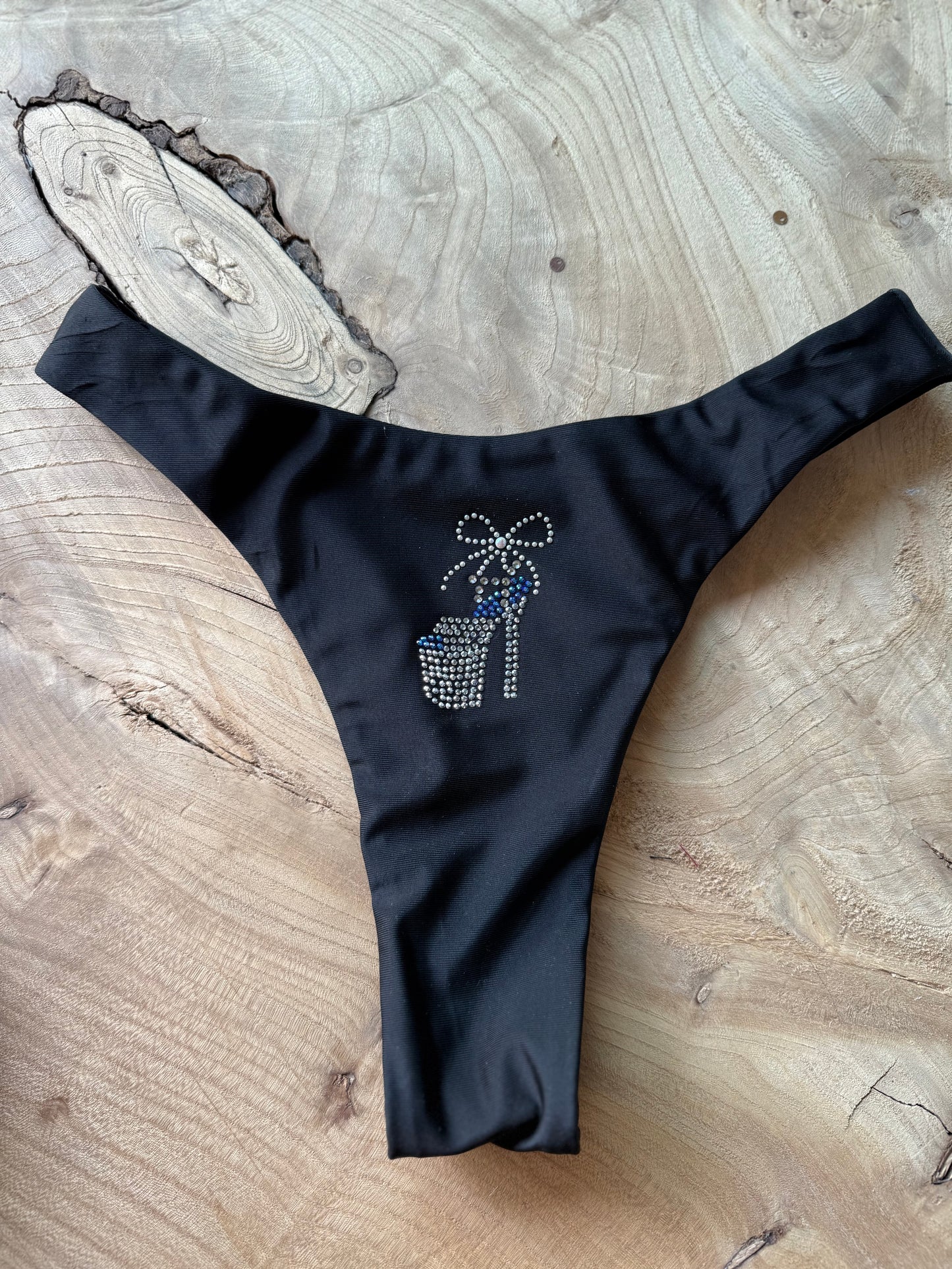 OLD SCHOOL THONGS with RHINESTONES