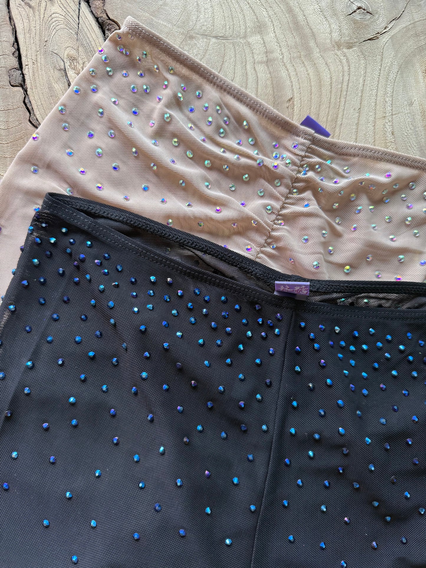 MESH SHORTS with RHINESTONES