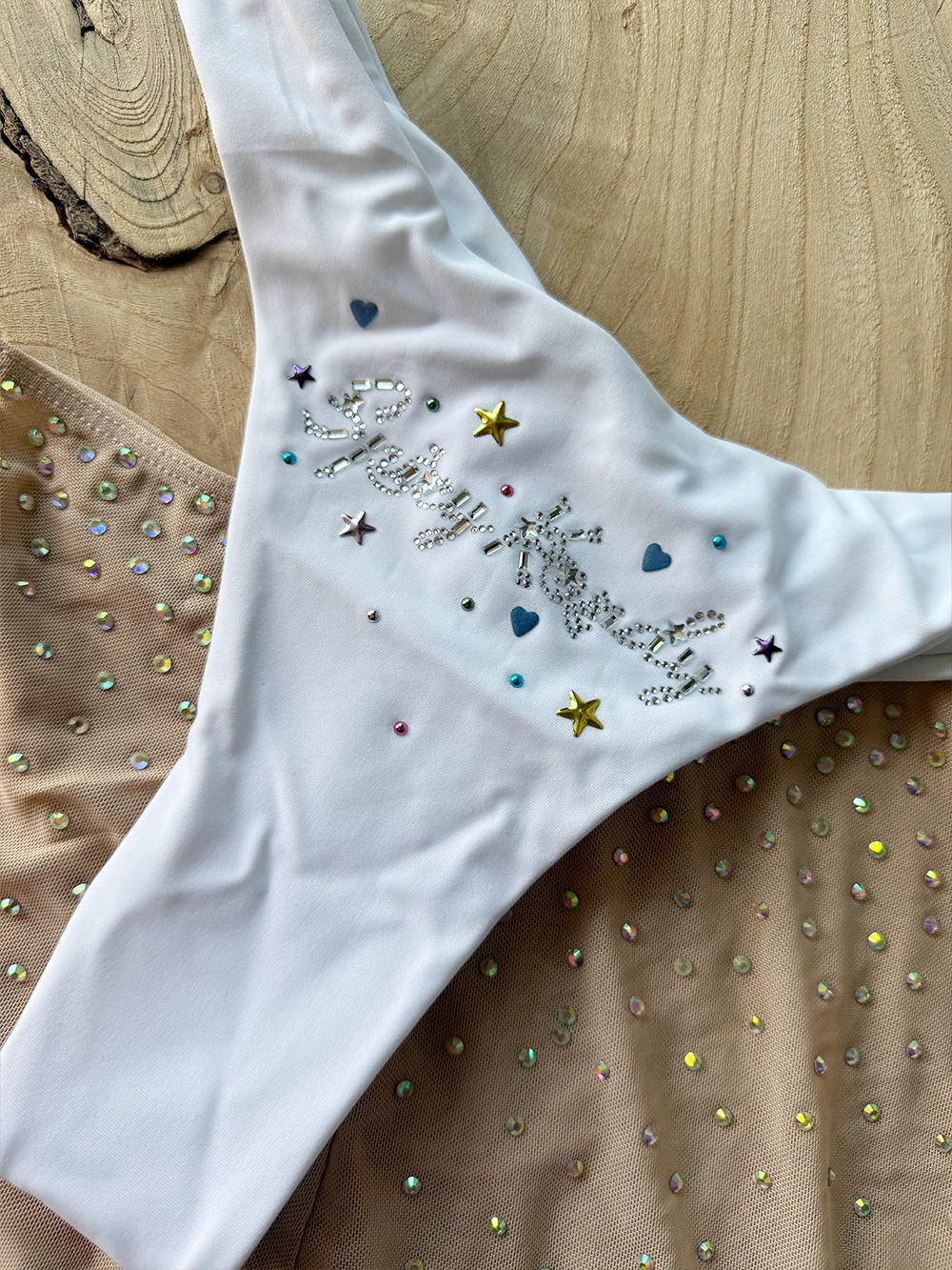 OLD SCHOOL THONGS with RHINESTONES
