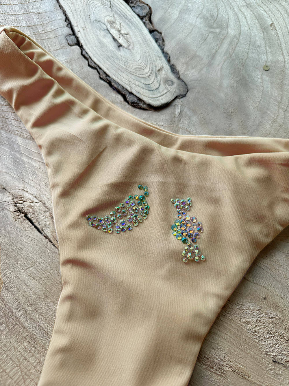 OLD SCHOOL THONGS with RHINESTONES